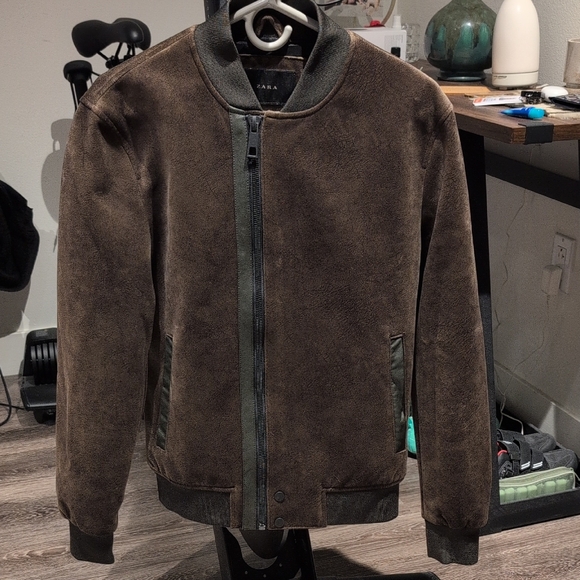 Zara Other - Zara Viscose Brown Bomber Jacket (Size Small)